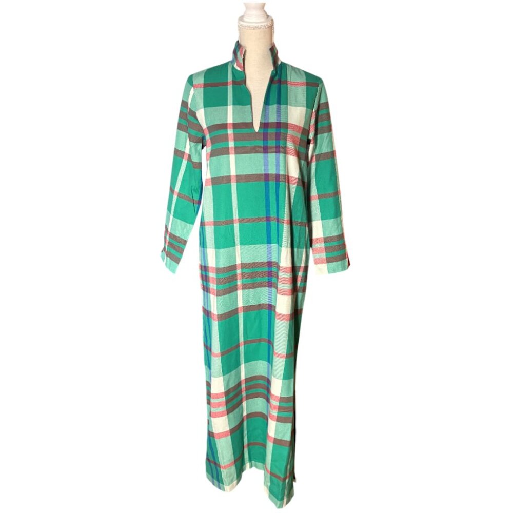 Green Plaid Maxi Dress